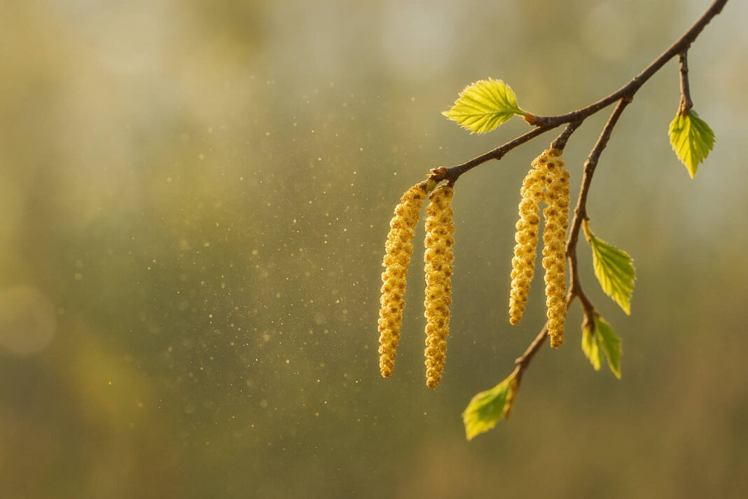 Kotki olszy i widoczne w powietrzu pyłki w kontekście alergii