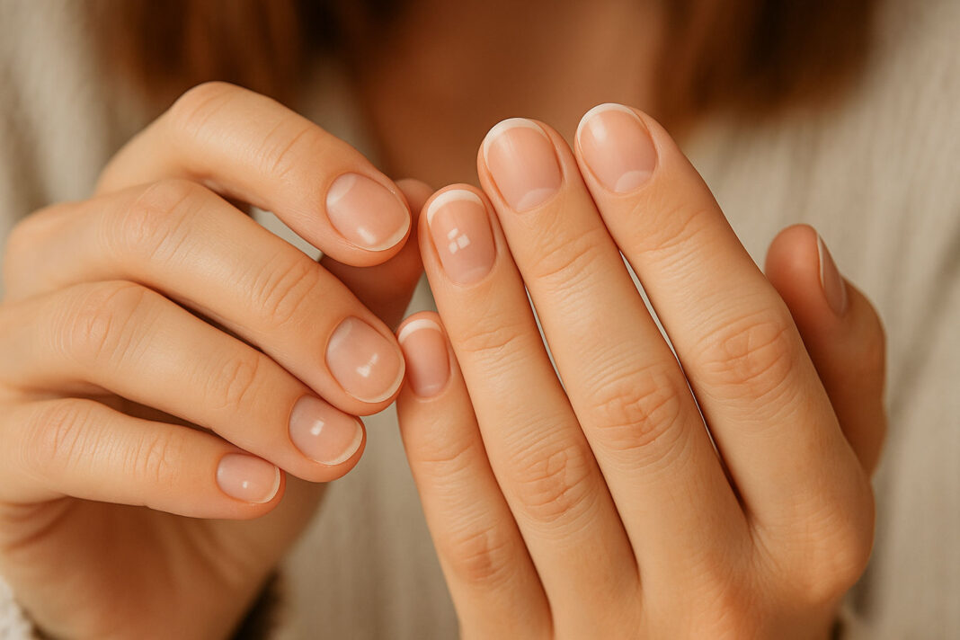 Dłonie z białymi plamkami na paznokciach