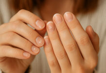 Dłonie z białymi plamkami na paznokciach