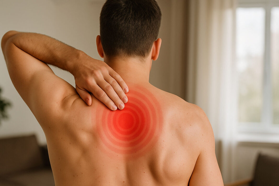 bol-w-lopatce Męczyzna odczuwający ból w łopatce