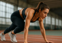 Kobieta trenująca bieganie w kontekście doboru posiłków