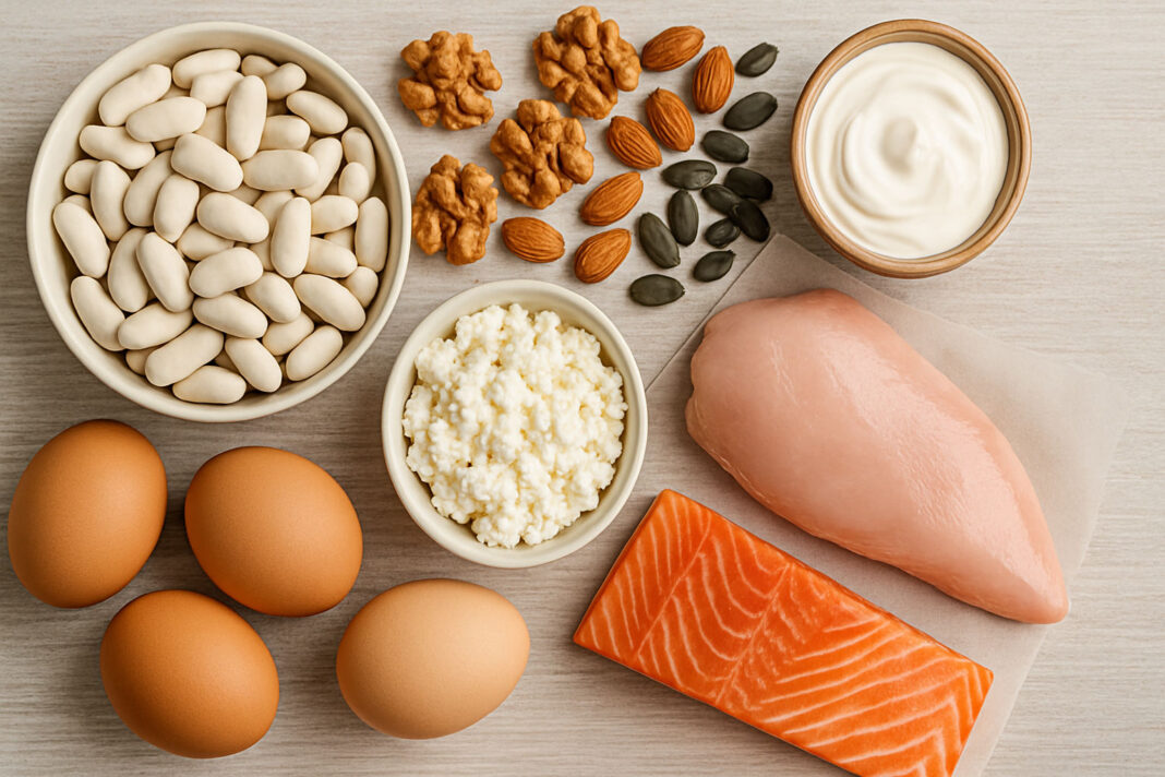 Produkty bogate w witaminę B - orzechy, nasiona, nabiał, mięso, ryby