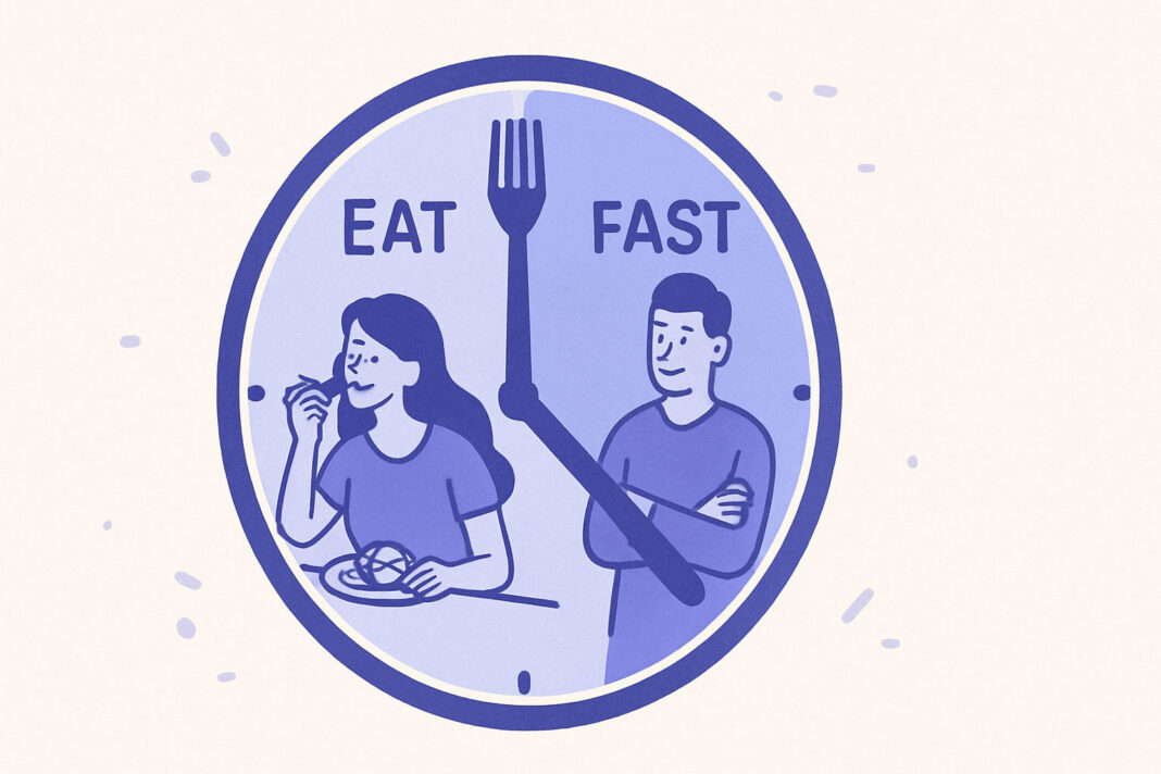 Dieta IF - Intermittent fasting grafika z zegarem