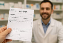 Odpłatność za leki – poziomy refundacji i ich oznaczenia Recepta i farmaceuta w tle