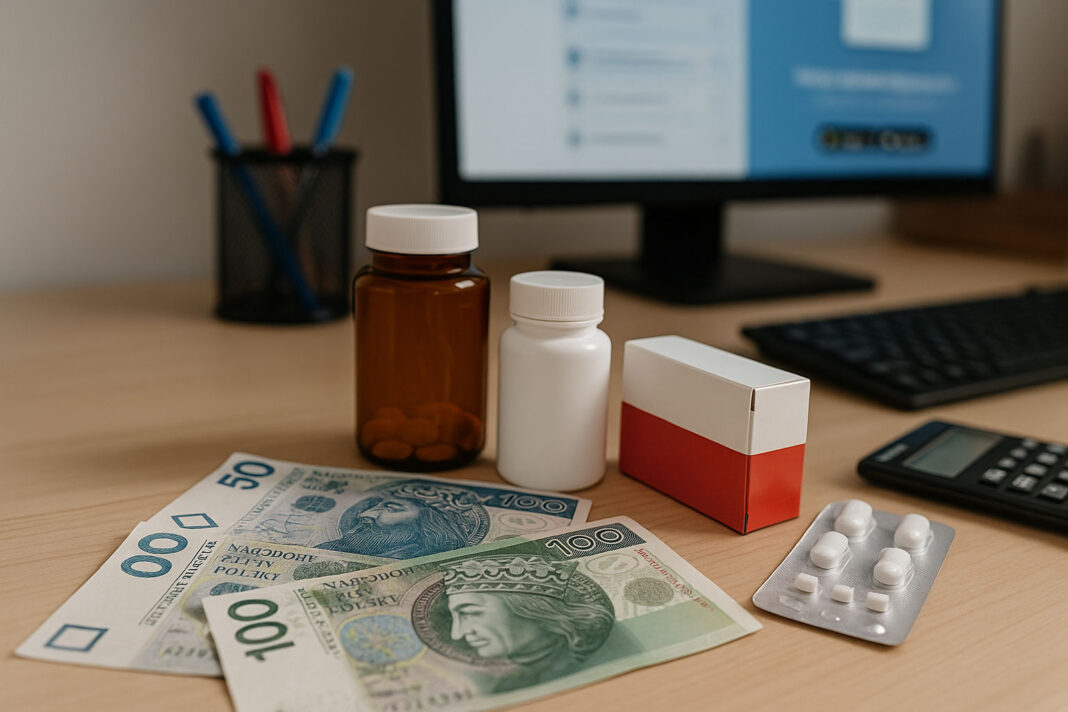 ulga-na-leki pieniądze z ulgi na leki i leki na biurku