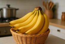 Kiść bananów w kuchni