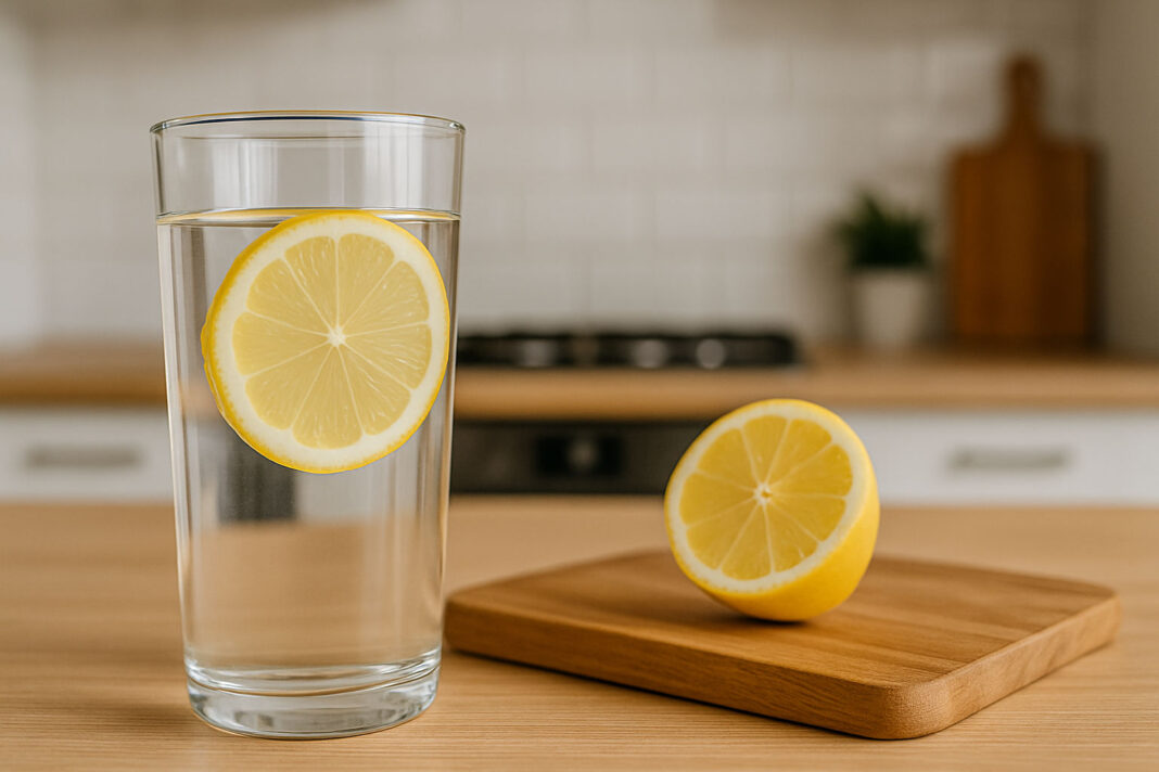 Woda z cytryną w kuchni