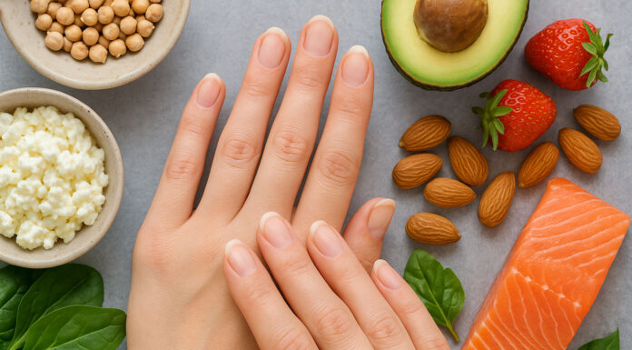 Co jeść, aby wzmocnić paznokcie? Zdrowe paznokcie w tle produkty wzmacniające paznokcie
