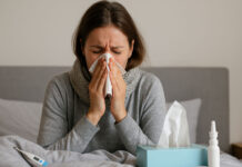 Kobieta z objawami Grypy typu A
