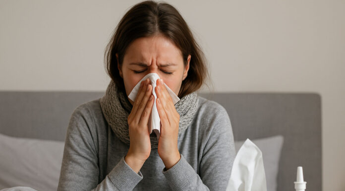 Kobieta z objawami Grypy typu A