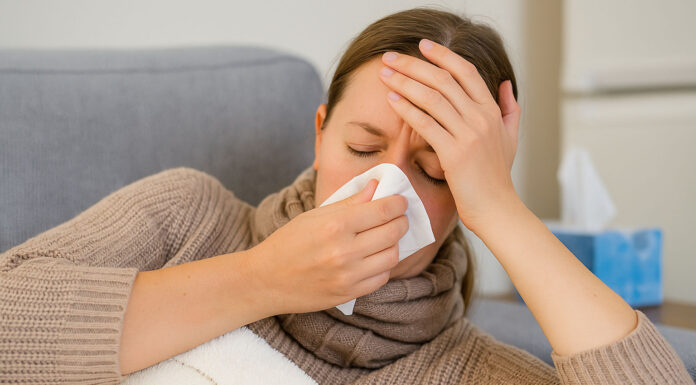 Grypa typu B – czym się charakteryzuje i jak ją leczyć? Kobieta wykazująca objawy grypy typu B
