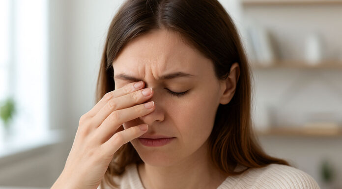 Niedobór witaminy B w diecie – czym się objawia? Kobieta z bólem głowy spowodowanym niedoborem witaminy b