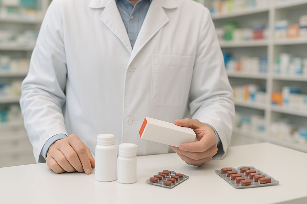 popularny-lek-wycofany-gif Farmaceuta trzymający leki