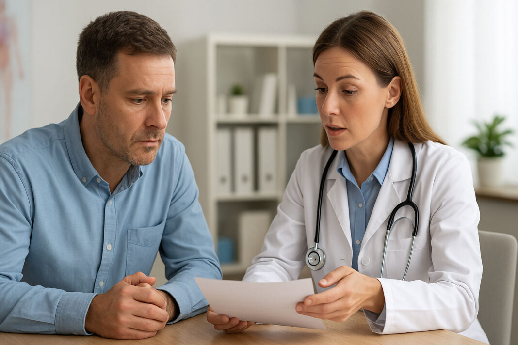Mężczyzna po 40-tce podczas badań