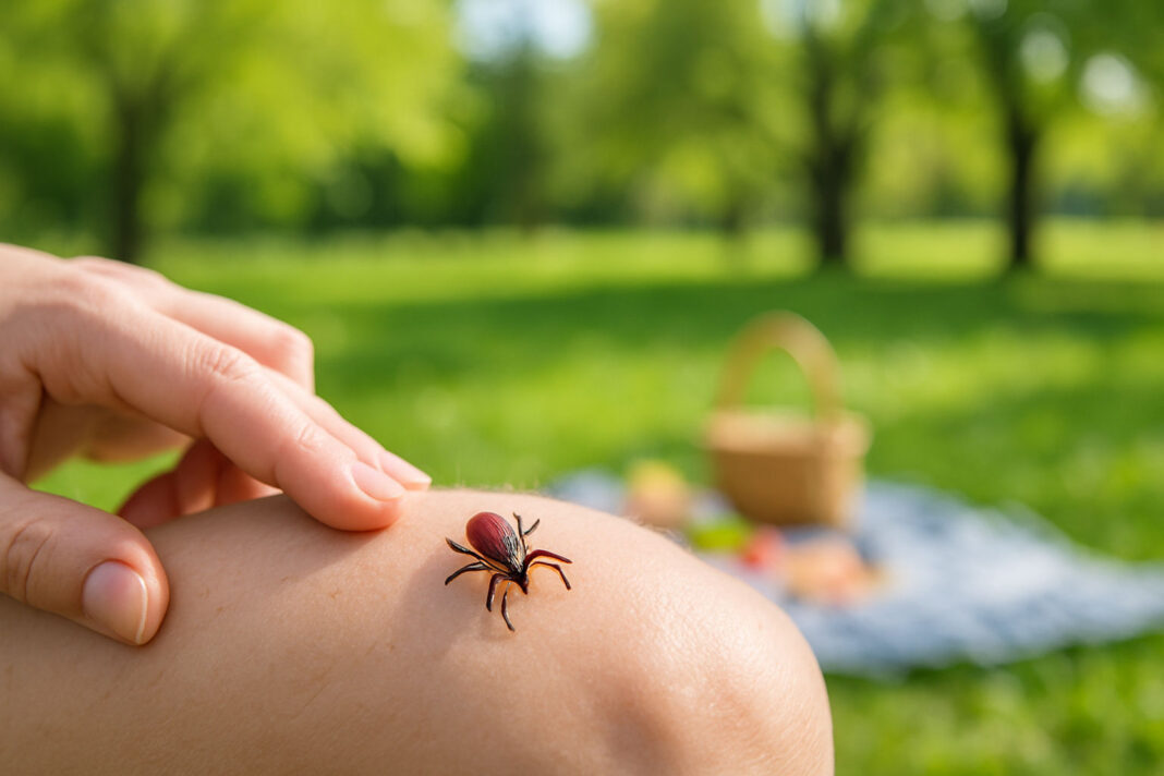 Klecz na nodze podczas pikniku
