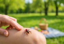 Klecz na nodze podczas pikniku