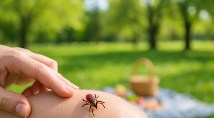 Klecz na nodze podczas pikniku