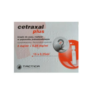 Cetraxal plus krople do uszu opakowanie