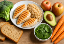 Produkty zalecane przy diecie na refluks żołądkowy - chude mięso, warzywa, awokado