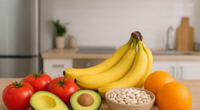 Niedobór potasu – objawy, skutki i jak go uzupełnić Produkty bogate w potas, banany, awokadi, pomidory, fasola, pomarańcze