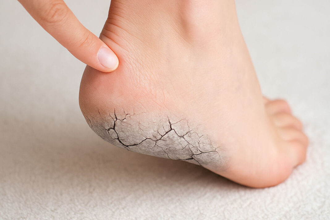 Stopa i skamieniała, pękająca pięta