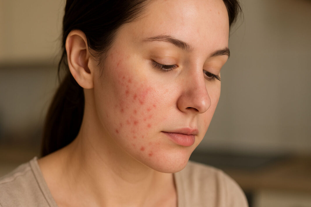 Kobieta z trądzikiem