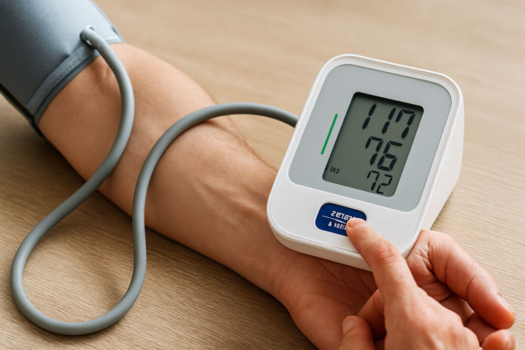 prawidlowe-cisnienie Ciśnieniomierz podczas badania ciśnienia z wynikiem