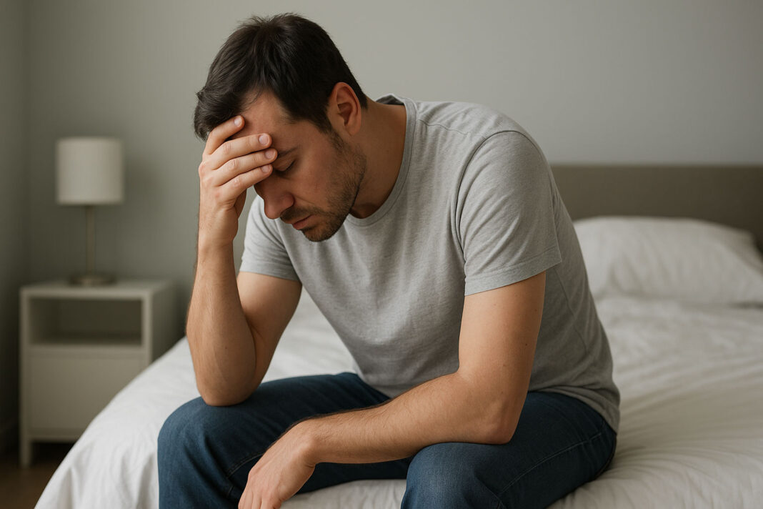 Zmartwiony Mężczyzna w kontekście problemów z erekcją