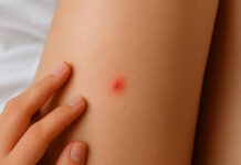 Wrastający włosek na udzie