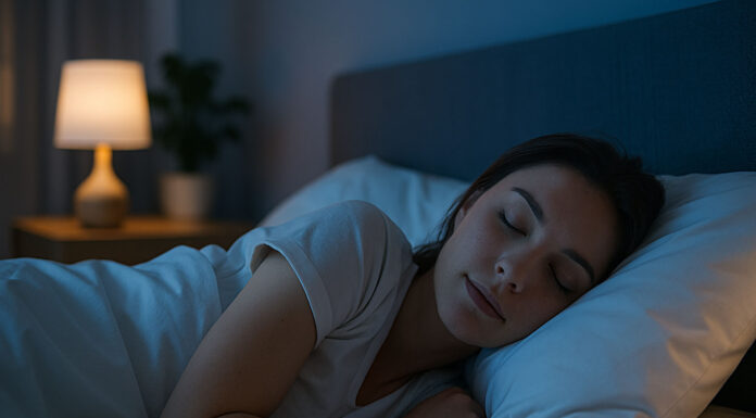 Zdrowy sen, kobieta śpiąca w sypialni
