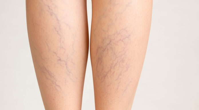 Zdjęcie łydek z widocznymi żyłami i żylakami