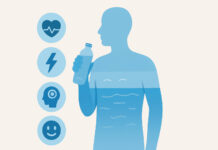 Infografika człowieka i jego poziomu nawodnienia