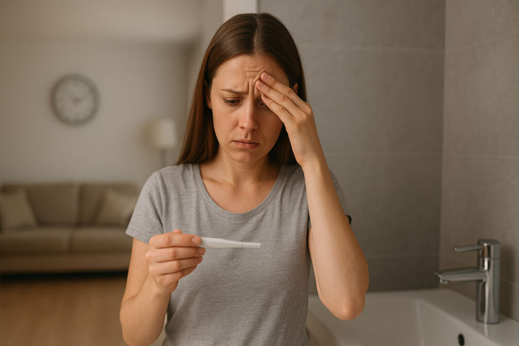 Kobieta zastanwiająca się dlaczego nie ma okresu