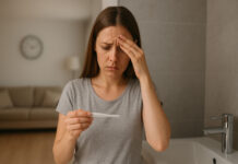 Kobieta zastanwiająca się dlaczego nie ma okresu