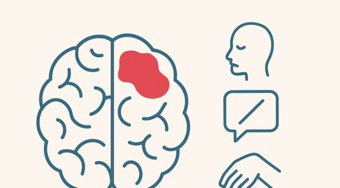 Jak rozpoznać udar mózgu? Pierwsze objawy, które trzeba znać Infografika symbolizująca udar oraz jego objawy - bezwład, osuwająca się twarz i brak możliwości mowy