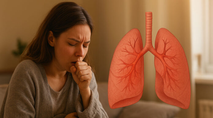 Zapalenie oskrzeli – objawy, leczenie i czas trwania choroby Kobieta chora na zapalenie oskrzeli