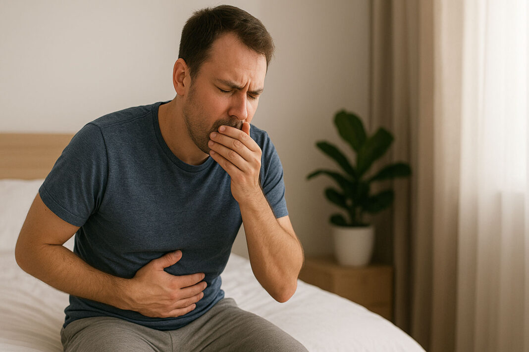 Mężczyzna z zatruciem pokarmowym