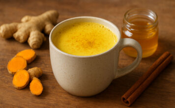 Złote mleko – przepis, właściwości i zastosowanie w diecie Złote mleko i przyprawy na stole