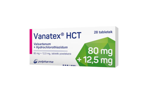 Vanatex HCT, Tabletki powlekane (80 mg + 12,5 mg)