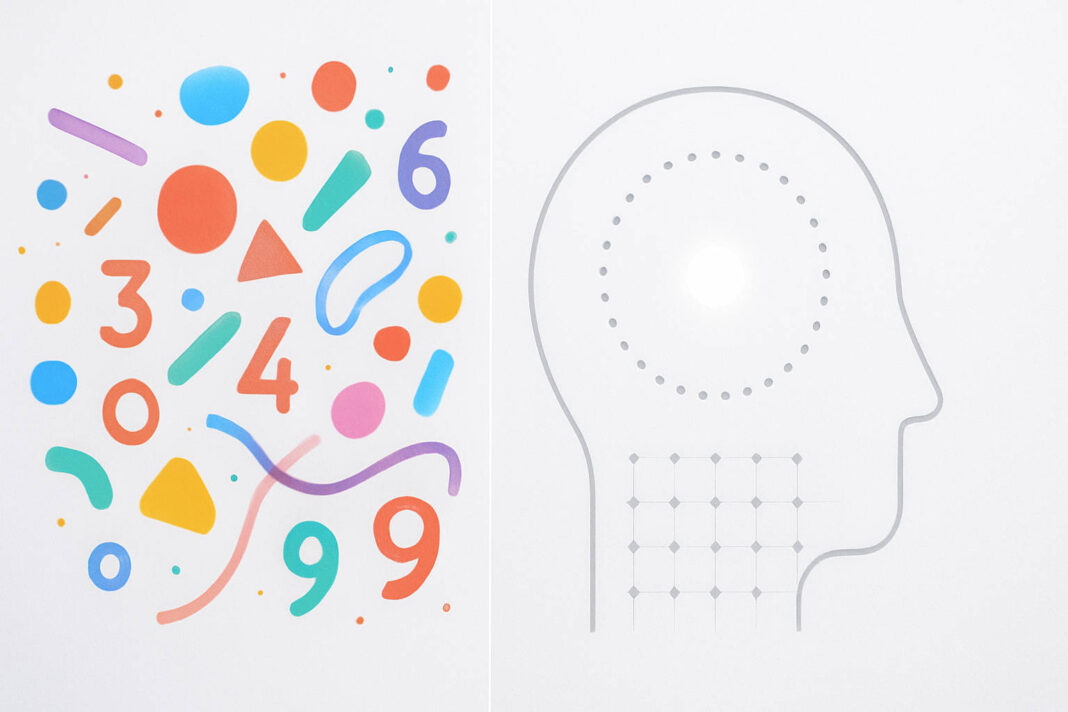 ADHD w liczbach, grafika symbolizująca chaos i ład