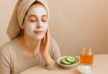 7 domowych maseczek nawilżających, które zrobisz w minutę Kobieta nakładająca domową maseczkę na twarz