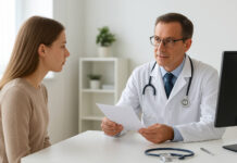 Konsultacja w gabinecie lekarskim w kontekście badania na kiłę