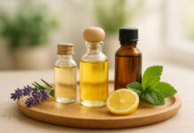 Jaki olejek do masażu wybrać? Olejki do masażu na drewnianej tacy