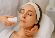 Peeling kawitacyjny – jak działa i dla kogo jest polecany Kobieta podczas zabiegu peelingu kawitacyjnego