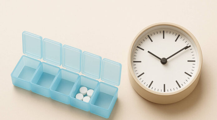 Co zrobić, gdy pominiesz dawkę leku? Praktyczne wskazówki Pojemnik na leki wskazujący o pominięciu dawki