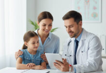 Badania immunologiczne – kiedy są potrzebne? Mama z dzieckiem w gabinecie lekarza wybierająca badania immunologiczne