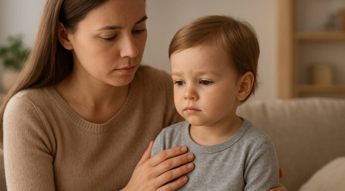 Kobieta zajmująca się dzieckiem