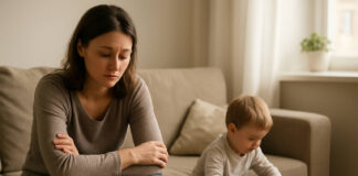 Przewlekłe zmęczenie – możliwe przyczyny i rozwiązania Kobieta z dzieckiem, widoczne zmęczenie