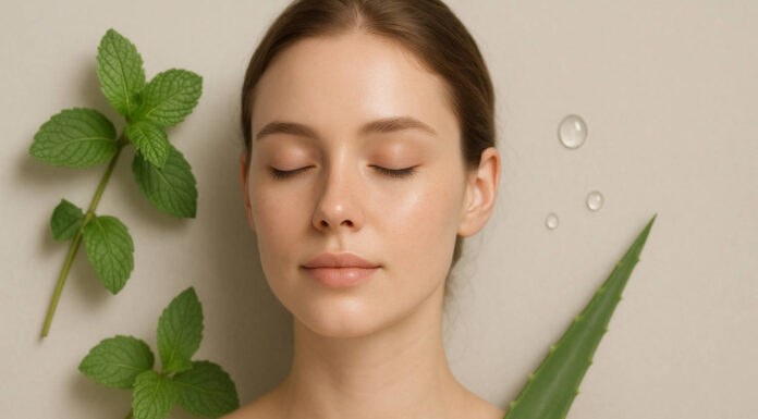 Kobieta po mezoterapii igłowej w otoczeniu natury