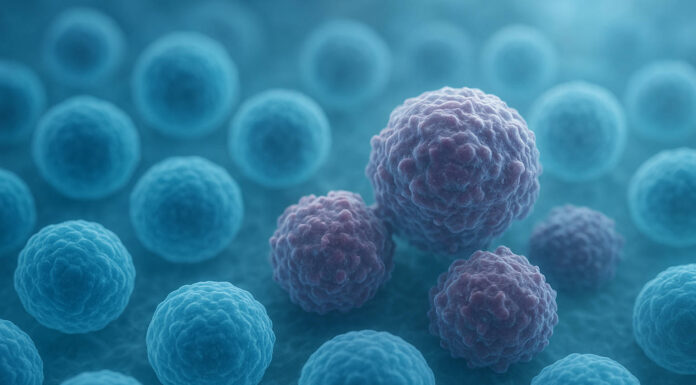 Symboliczna grafika 3d komórek nowotworowych w kontekście profilaktyki